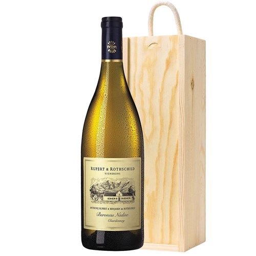 Rupert & Rothschild Baroness Nadine Chardonnay 75cl White Wine in Wooden Sliding lid Gift Box
